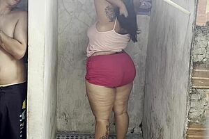 i can't resist fucking my stepmom with my lover right in the shower, her huge tits bouncing wildly