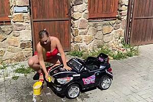 Busty Lenushka doll, squirt hard in the car!