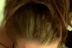 sexy milf gives a pov blowjob with deepthroat action