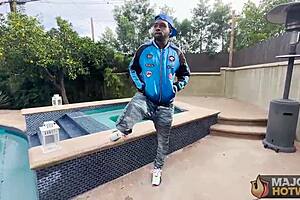 Redhead busty cougar Peaches spreads for Rome Major's big black cock. She rides cowgirl while he licks her wet pussy deep.