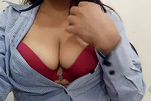 at work in the office, mexican secretary gets super horny waiting for clients and starts touching herself with intense dirty pleasure