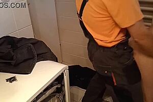 part1 sexy mature wife gets fucked by washing machine repairman while husband sleeps. after waking up, unsuspecting husband fucks wife too in homemade couple action.