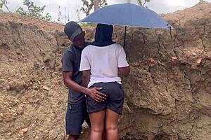 in a quiet rural area, a local village girl wanders through the countryside ranch with her mature and curvy figure, enjoying the simple country life outdoors.