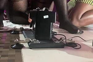 Pussy Machine Operator Squirts Hard with Huge Slutty Toy