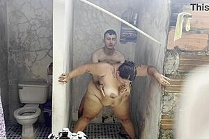 i can't resist fucking my stepmom with my lover right in the shower, her huge tits bouncing wildly