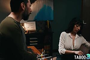 this naughty latina milf housewife little 18+ puck just seduces the director with her big tits