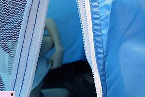 Stepmom and stepson head out on a camping trip that turns into taboo POV virtual sex in the woods