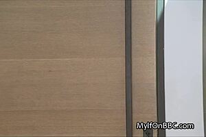 hey, this milf slips into sexy black lingerie for that big black cock action