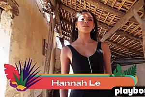 cute hannah le poses outdoor showing sexy natural body with big ass and tits naked