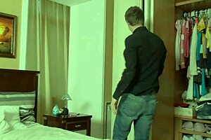 Doggystyle Anal Pounding for Shaved Pussy Girl in Lingerie and Heels