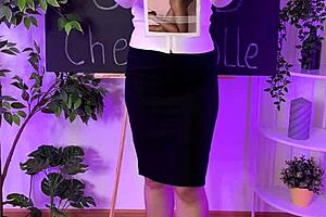 Nylon Club - Sisi Look Pantyhose Tease with Big Tits Blonde in Lingerie and Heels