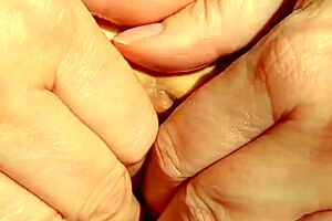 Oh man, Maturemons sexy mature vibes fingers and spreads her bald cunt wide.