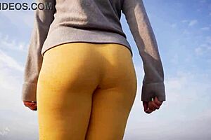 Voyeur Captures Women in Tight Yoga Pants Walking Outdoors with Sexy Ass Worship
