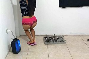 ill fulfill my fantasy watching my stepson do aerobics then flirt to suggest sex