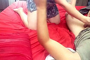 oh shoot, unfaithful wife sneaks and fucks her lover behind cuckold's back with deep anal and cum on ass