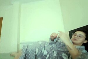 Watch this cheating wife in sexy maid outfit get fucked doggystyle by friend until creampie explosion!