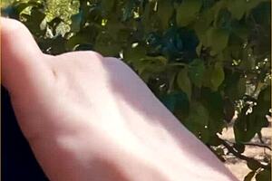 hot wife feels thrilled giving an amazing public blowjob