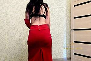 beautiful dark haired milf with huge butt dances sexy and undresses slowly for fans angela-milf