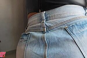 Quick sex with cousin smoking at window while wife shops