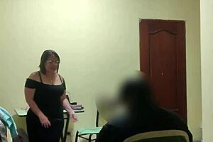 Maid gets teased with clothes ripped off for rough anal sex in leggings