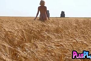 Stunning Blonde Jenessa Dawn Poses In Sexy Dress And Reveals Perfect Body Outdoors