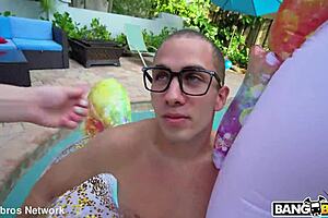 Naughty stepmom punishment with big tits milf brunette facial creampie deepthroat on shaved pussy