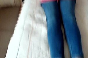 I finger my stepmom's pussy while we masturbate together until I cum hard! She flashes her big tits and lingerie. 🔥💦