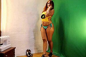 Sun flower bikini try on haul gets more sexy with sri lankan wife in oiled big ass