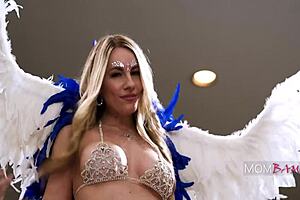 Bunny Madison teams up with Jayden Marcos for a playful encounter in feather me down wear me down