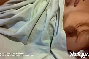 HORNY ARAB WIFE FINGERING HAIRY PUSSY AND SHOWING BIG NATURAL TITS ON WEBCAM!