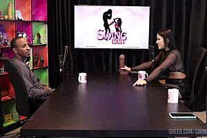 compilados do negro top delícia and alice vasconcelos join swing cast with tifany rocha, all on sheer red for wild fun