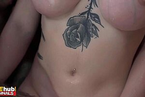 Hey sexy milf wife with great tits, what if you get seduced in the sauna by this muscular bodybuilder for some nervous cheating riding and missionary action?