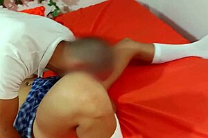 Inverted 69 with mature students, she's such a slut sucking on her classmate's giant cock.