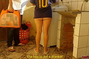 married housewife pays washing machine technician with her tight pussy in homemade brazilian encounter