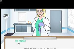 Doctor Handles Patient in Hospital Cartoon Scene