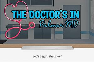 Doctor Handles Patient in Hospital Cartoon Scene