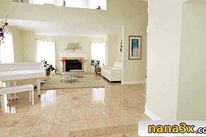 how does this ultra-horny stepnana use her giant boobs and seductive skills so effectively