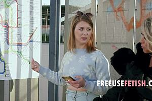 bored teen and milf decide to hop on the free use bus for a wild ride together