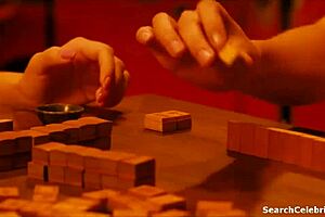 brunette milf with big tits gives blowjob and handjob to teen in sexy pornstar nude celebrity scene. they enjoy topless small tits action in 2011 film.