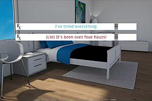 Doctor Handles Patient in Hospital Cartoon Scene