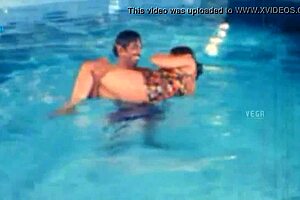 Why Does This Unmarried Hot Couple Indulge in Sexy Mature Fun at the Swim Pool?