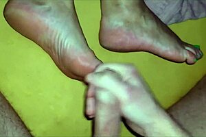 My stepmother let me dirty her feet with my touch.