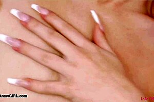 red haired model strips down on sofa during casting interview showing petite body