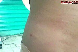 Teacher convinces pregnant student to pose sexy and touch his cock