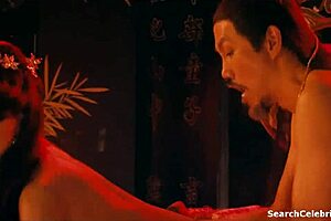 brunette milf with big tits gives blowjob and handjob to teen in sexy pornstar nude celebrity scene. they enjoy topless small tits action in 2011 film.