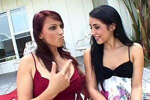 Anxious brunette turns to experienced woman for gentle lessons in affection and intimacy.