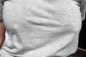 Horny stepmom Artemisia Love bounces big boobs in outdoor nipple session