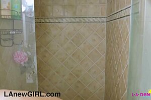 i'm a cute teen 18+ blonde taking a shower