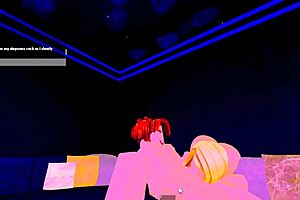 stepmom casually sucks stepson's cock while dad's at work playing roblox