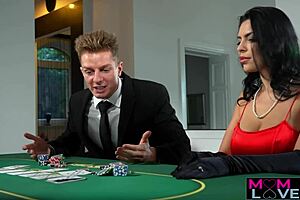 Stepmom Kira Queen starts dating her stepson in a casual encounter. Brunette milf rides him hardcore.